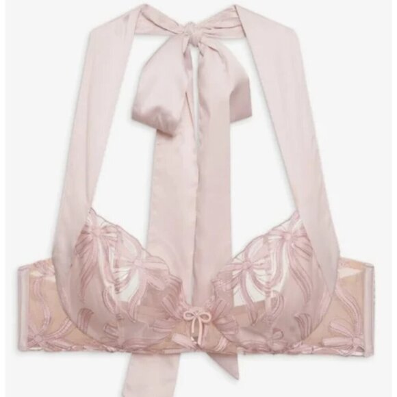 For Love And Lemons Other - New! For Love And Lemons Hallie Underwire Pink Satin Lace Bra 38D 1396